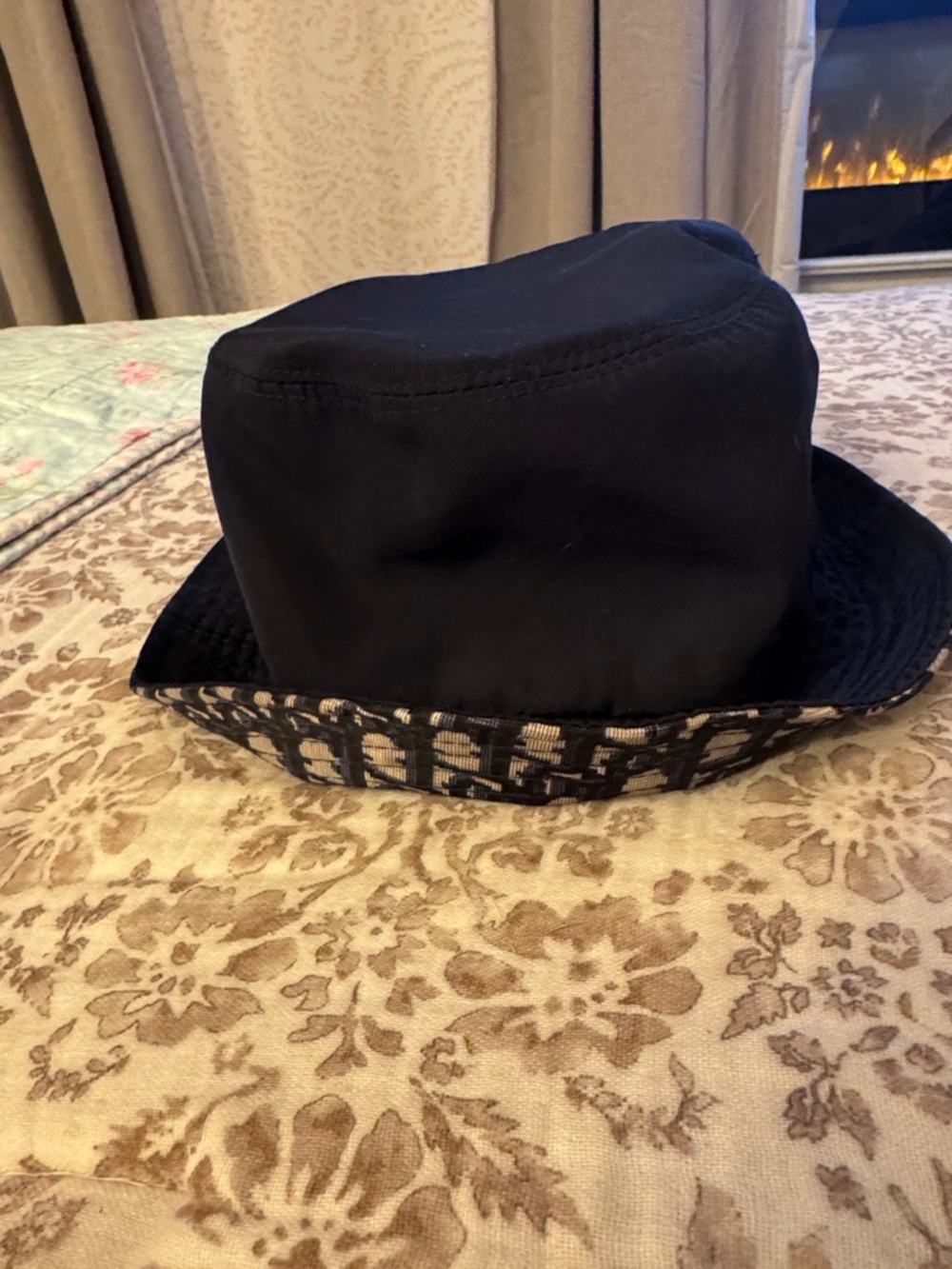 Dior Dark blue  Bucket Hat with Monogram Brim